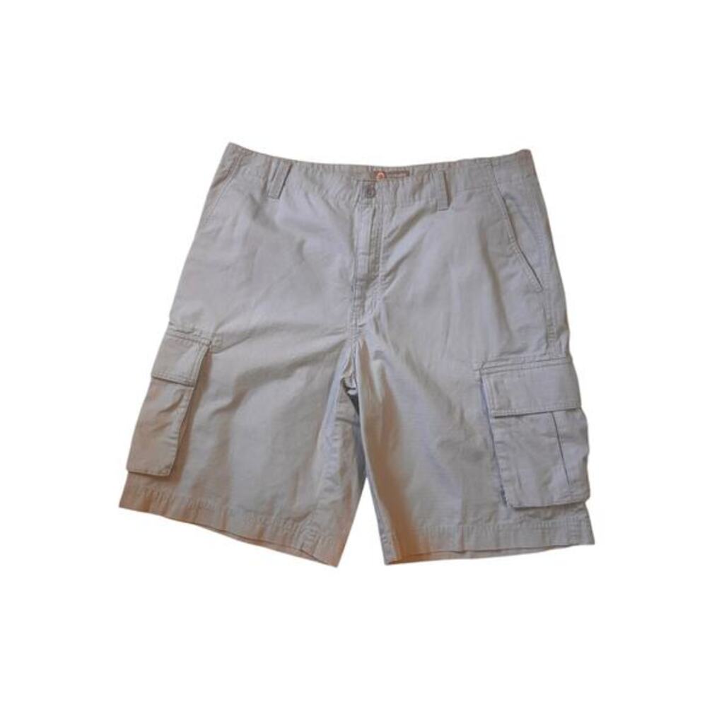 GH Bass Earth Mens Cargo Shorts Size 38x11 Gray Cotton‎ Utility Pockets Casual